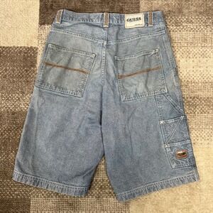 Vintage Guess Mens Carpenter Denim Shorts Blue Baggy 90s Y2K Size 30
